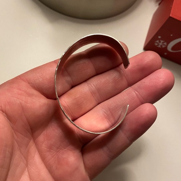 Vintage Hammered Sterling Cuff Bracelet - Picture 3 of 6